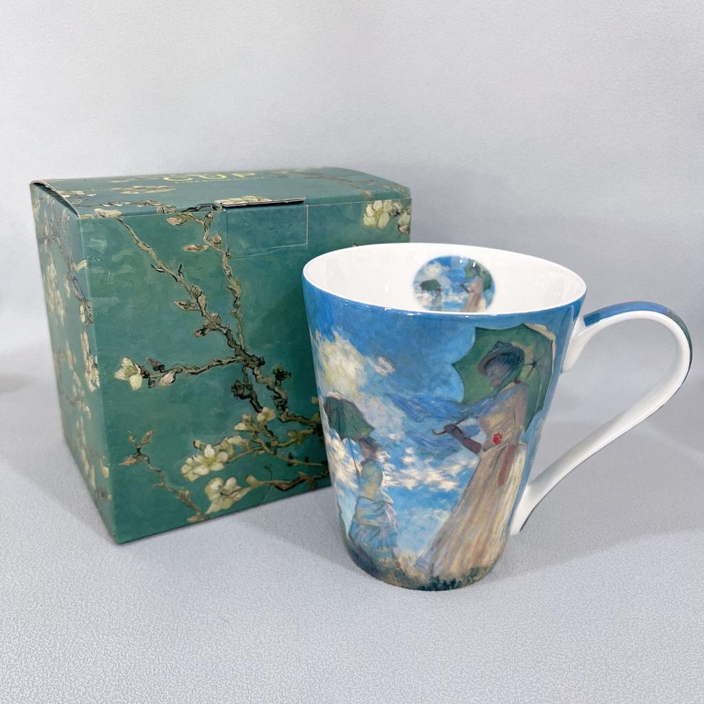 Mug Bone Porcelain Light Luxury High End Sense   Personalized Oil Painting Style Mug Sea Anemone Dandelion Water Cup Home Use