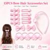15Pcs/Set Lightweight Bow Hair Accessories Set Colorful Bow Hair Ties New Bow Headband  Girls Gifts