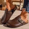 Zoccoli con Fibbia Intrecciata Dorata da Donna  Scarpe Mules Estive a Punta Chiusa con Suola in Sughero Donna Tacco Basso Antiscivolo Mezza Pantofola