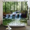 Nature Forest Landscape Shower Curtains Bathroom Curtain Frabic Waterproof Polyester Scenery Bath Curtain with Hooks