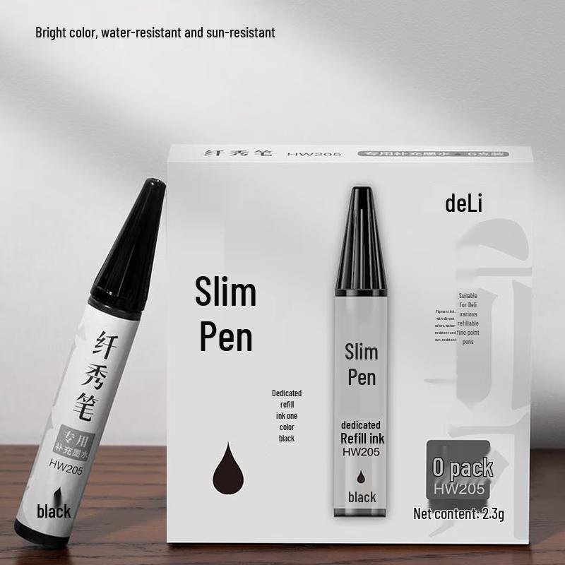 Deli HW205 Calligraphy Pen Black Ink Refills
