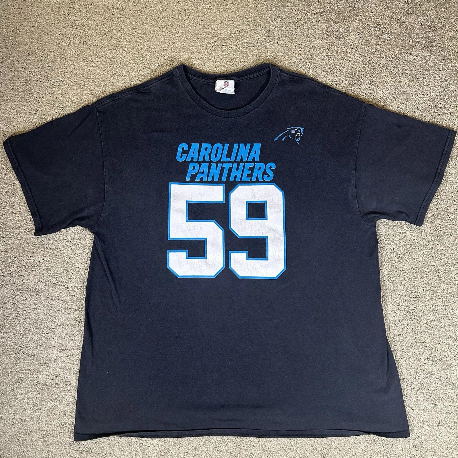 Vintage Team NFL Carolina Panthers Luke Kuechly #59 T-shirt 2XL Football T-shirt 2XL