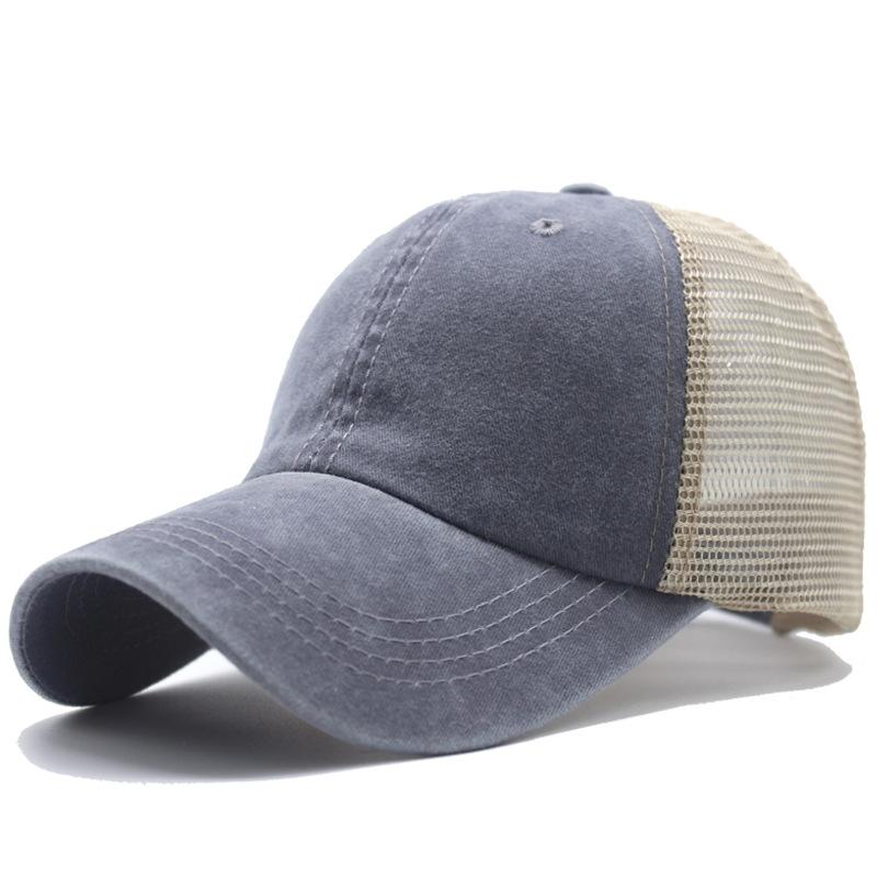 Frühling und Sommer dünne atmungsaktive Mesh-Baseballkappe Herrenmode gewaschene Baumwollkappe Sonnenschutz Schirm Strand