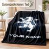 Custom Text Flannel Blanket Sporting CP Print Warm Cozy Blanket Home Sofa Bedding