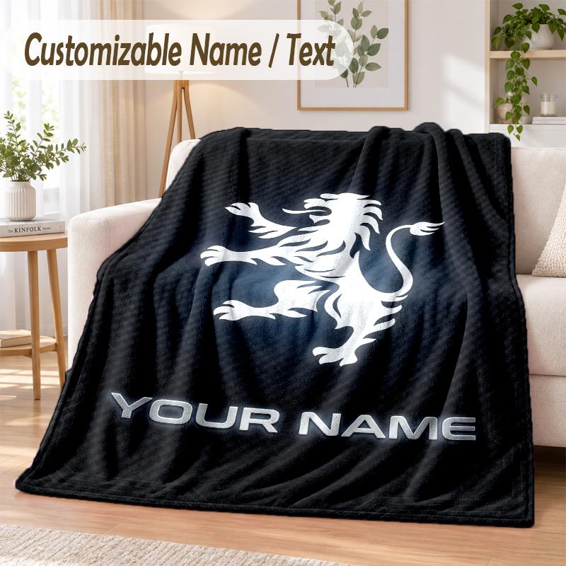 Custom Text Flannel Blanket Sporting CP Print Warm Cozy Blanket Home Sofa Bedding