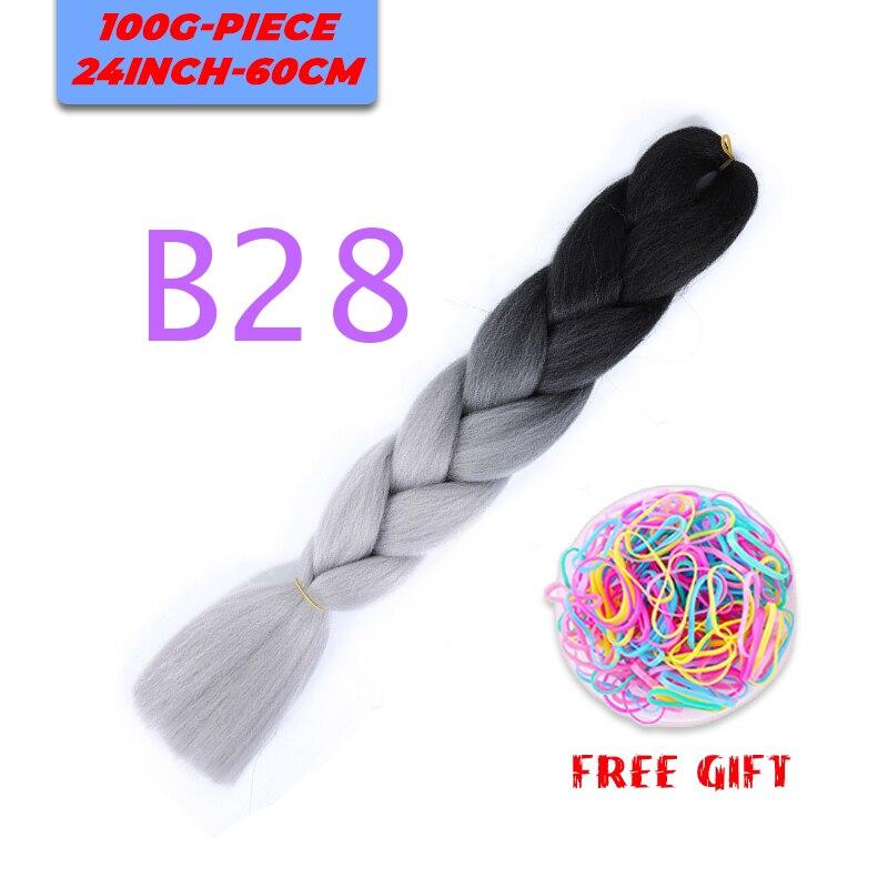 MERISIHAIR Single Ombre Color Synthetic Hair Extension Crochet Twist Jumbo Braiding Long Hair