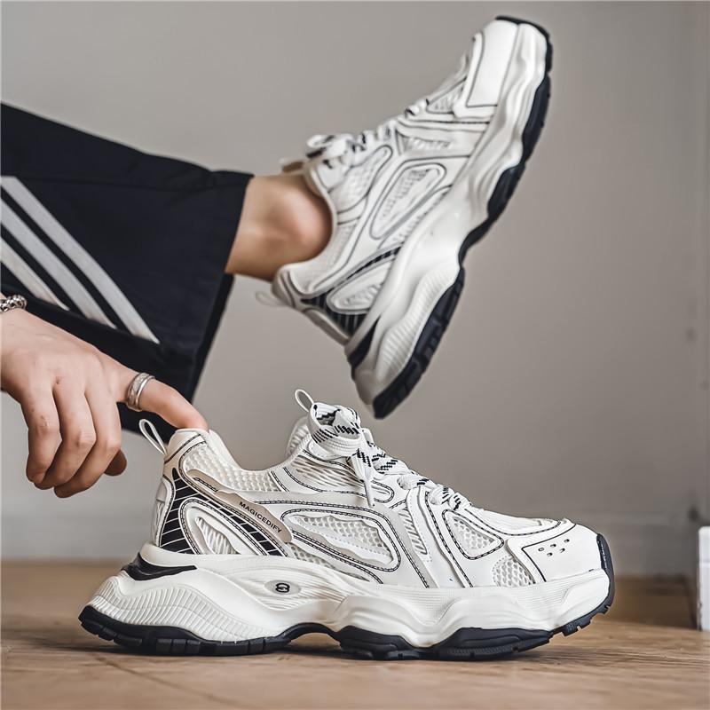 Pánské boty 2024 nové podzimní prodyšné síťované módní oblíbené tátové boty pro mládež, volný čas, sportovní platforma, trendy boty