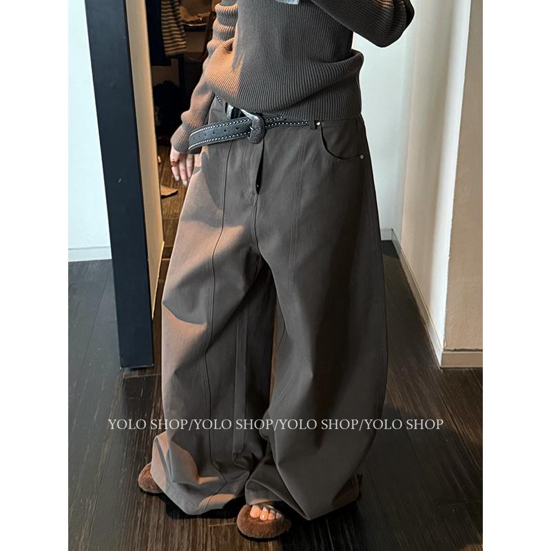3908#YOLO SHOP High-Quality Women s Autumn Wide-Leg Slimming Casual Pants Small хаки