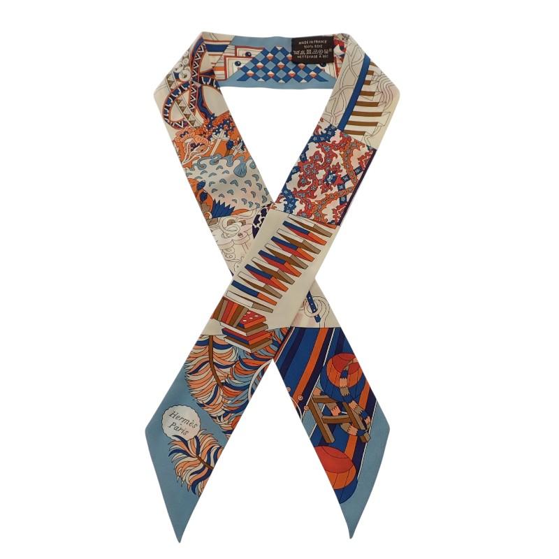 HERMES   scarf blue silk Women