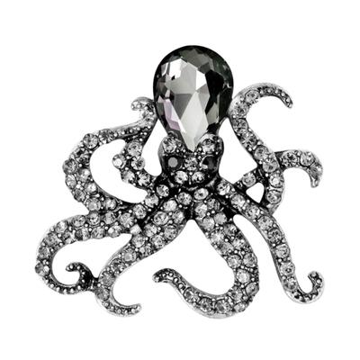 Niedliche Oktopus-Brosche für Damen, glänzender Kristallstein, Party-Schmuck, Schal, Geschenk, Schönheit