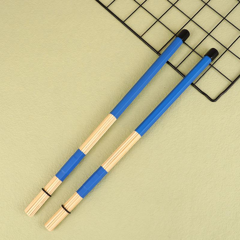 1Pair Bamboo Drumsticks Drum Sticks Percussion Drum Brushes Bundle Harmmer With Rubber Handle Drum Accessories
