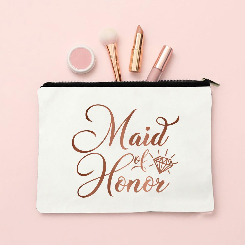 Team Bride Makeup Bag Bachelorette Party Cosmetic Bags Purse Bridesmaid Toiletries Organizer Pouch Wedding Bride Shower Gifts