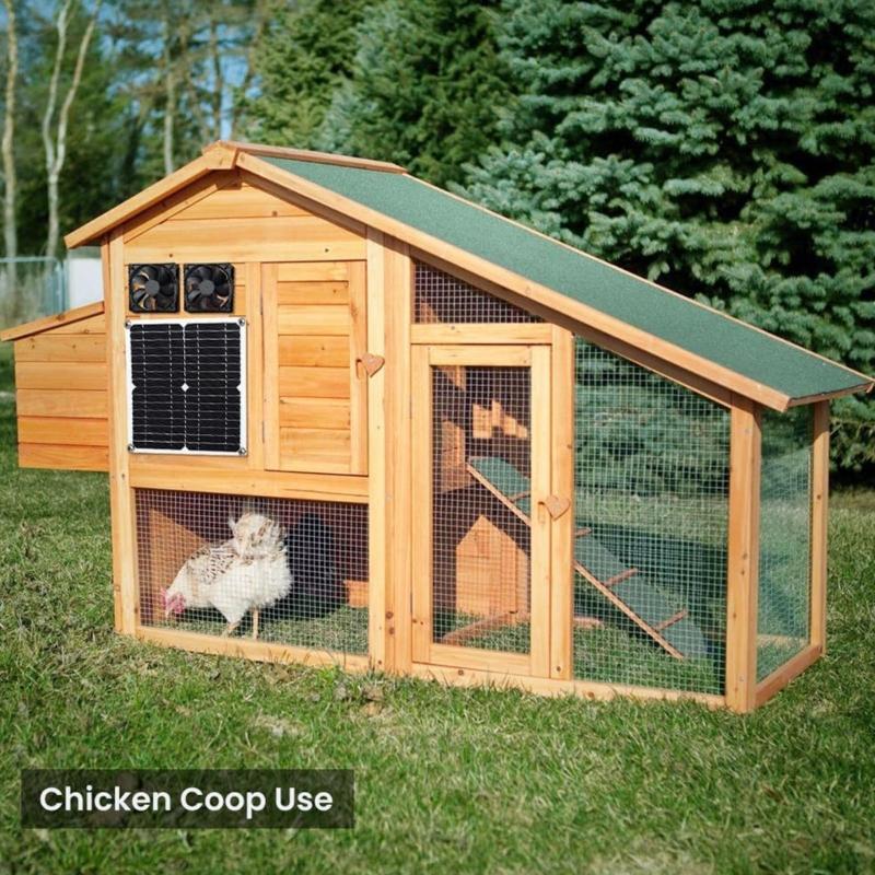 12W Solar Powered Fan Solar Exhaust Fan Ventilation Solar Shed Fan for Greenhouses, Chicken Coops, Shed, Dog House