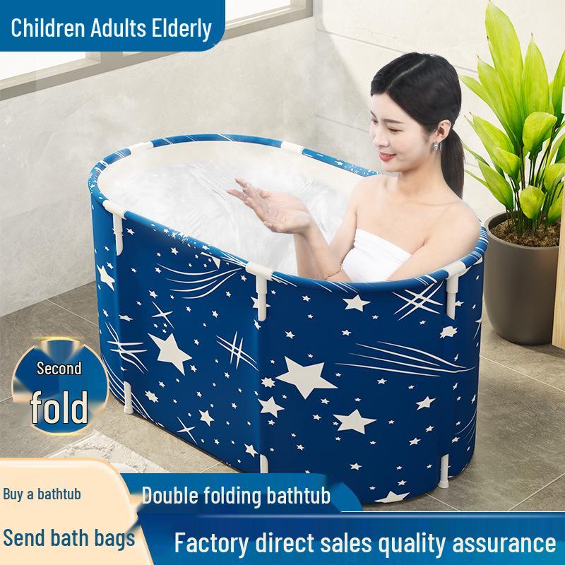 Large Folding Bathtub for Adults and Children - Thickened, Full-Body Bathing Tub