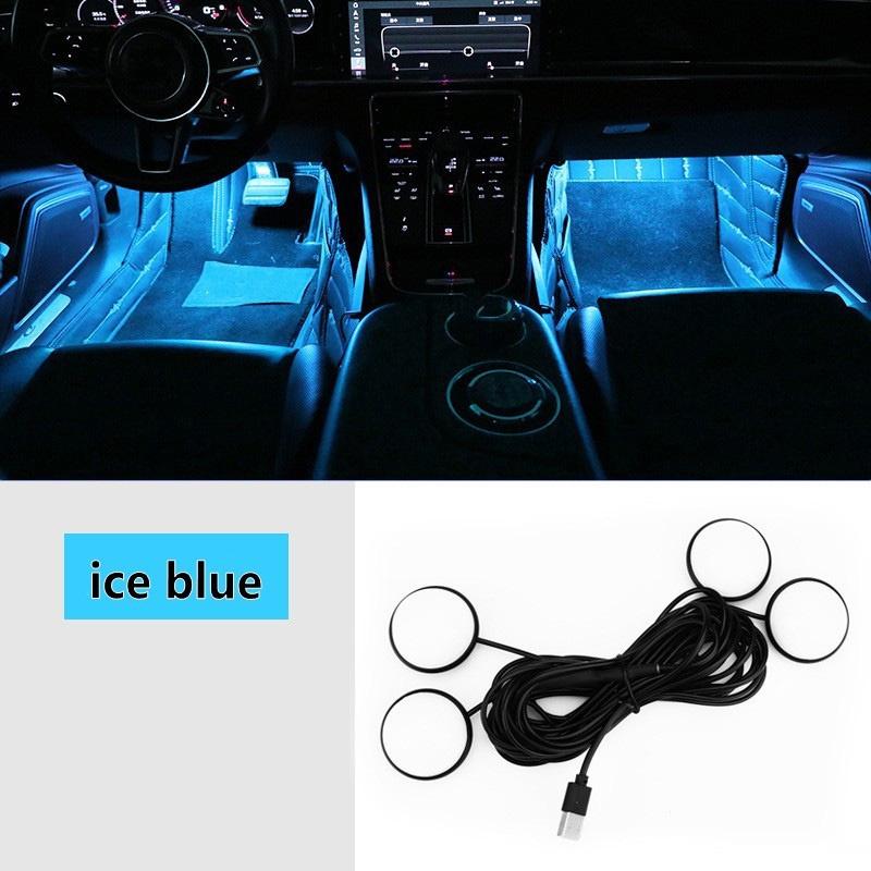 1 Set Car LED Foot Ambient Lights Auto Home  Atmosphere Decorative Car Interior One with Four Night Lamp MYY