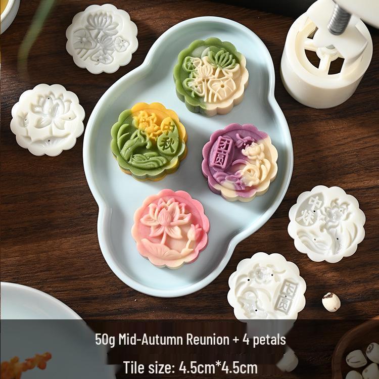 Mid-Autumn Mooncake Press - Flower Ice Skin Mold for Pastry & Mung Bean Cake