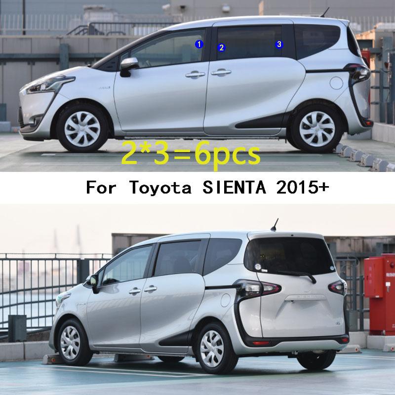 Car TPU/Glossy Mirror Pillar Post Cover For Toyota SIENTA 2015+ Door Trim Window Molding Stickers Plate Accessories Decoration