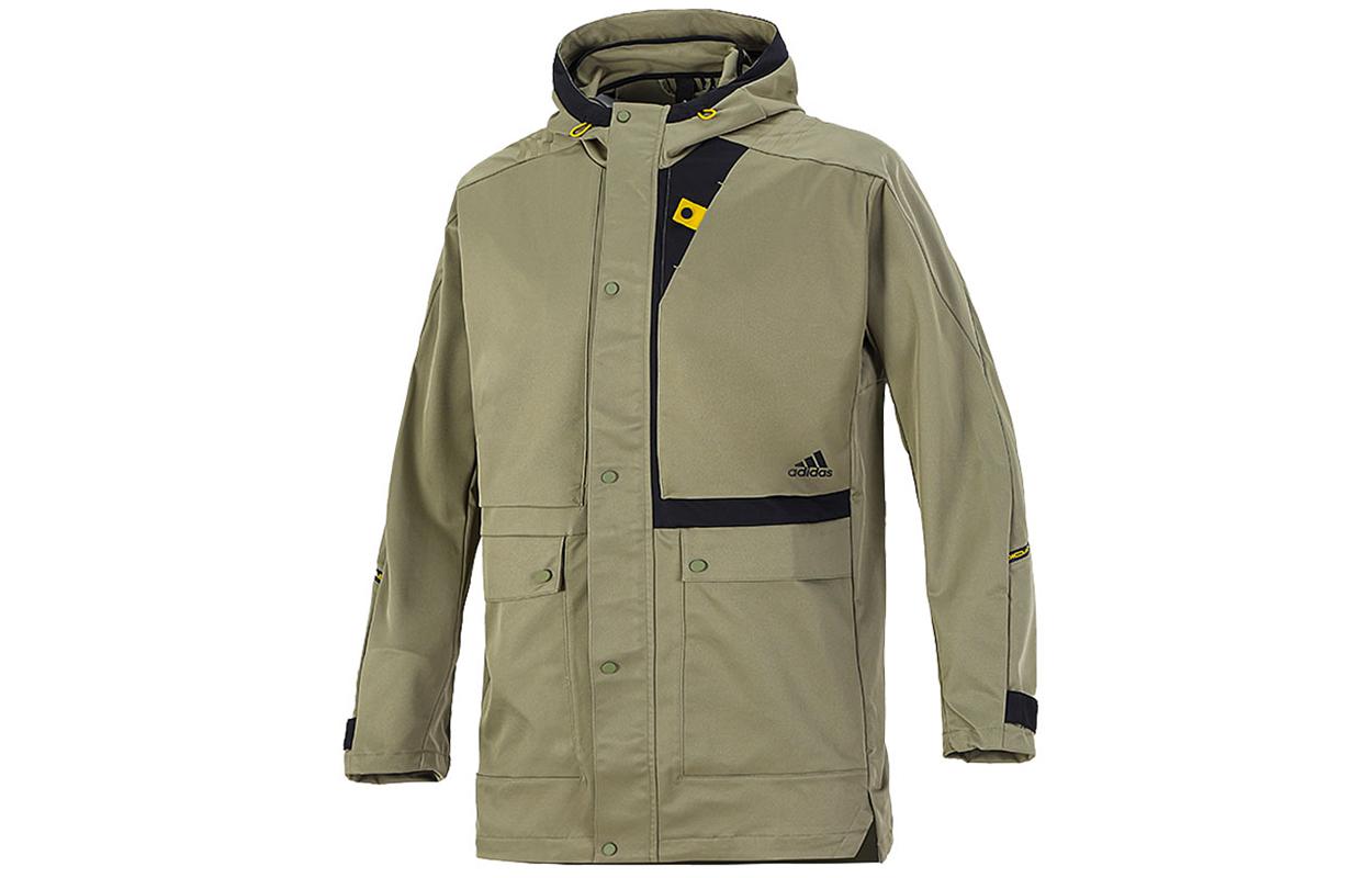 Adidas Jackets Men s Green Hooded Moderate Workwear H40229 L