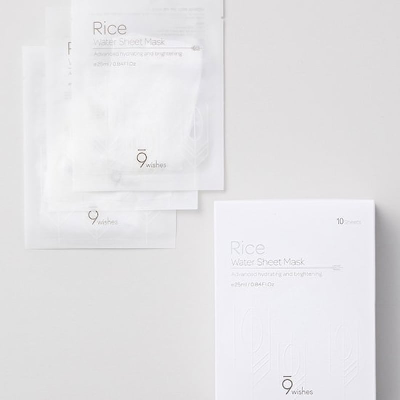 [Nine Wishes] Rice Water Sheet Mask (10 sheets)