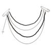Punk Hip Hop Long Chain Fringed Brooch, Fashionable Shining Star Double Pin Suit Pendant