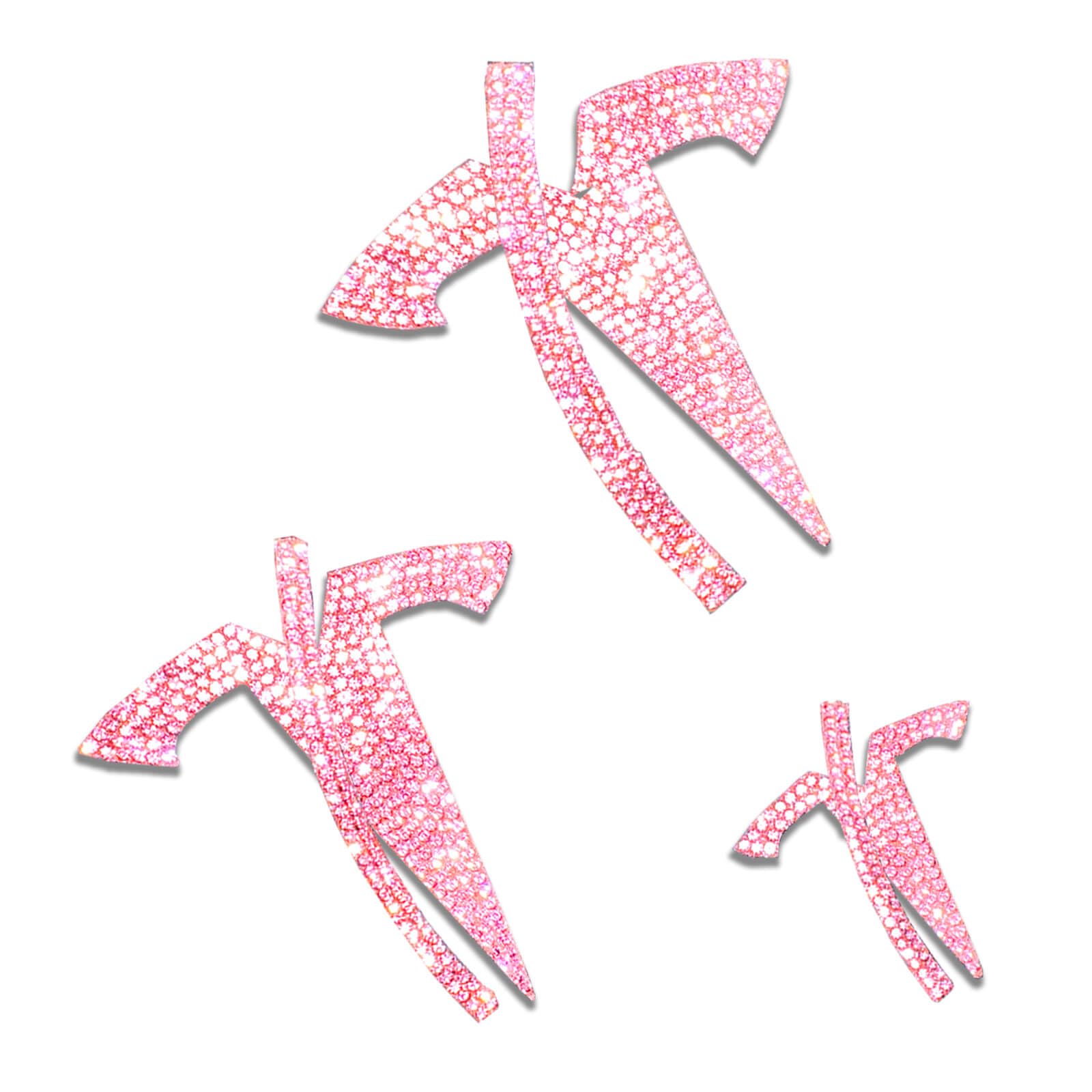 

Yeapop 6pcs Bling Pink Rhinestone Logo Emblem for Tesla Model 3 2017-2023 Emblem Stickers