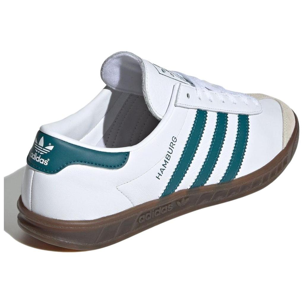 adidas Originals Hamburg Wygodne Wszechstronne Niskie Buty Skate'owe Unisex Trampki Białe Zielone JH8562