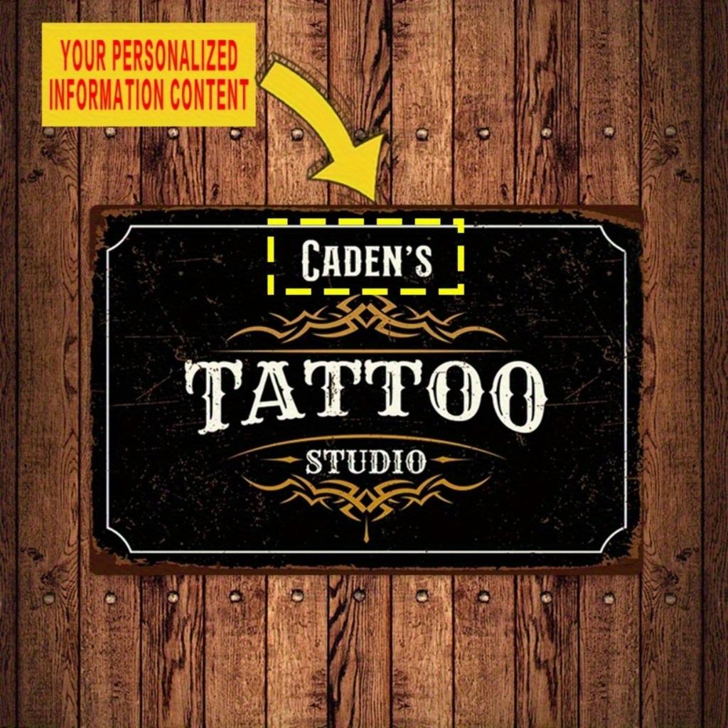 Customizable Personalized Metal Sign Vintage Aluminum Wall Art Tattoo Studio Decor
