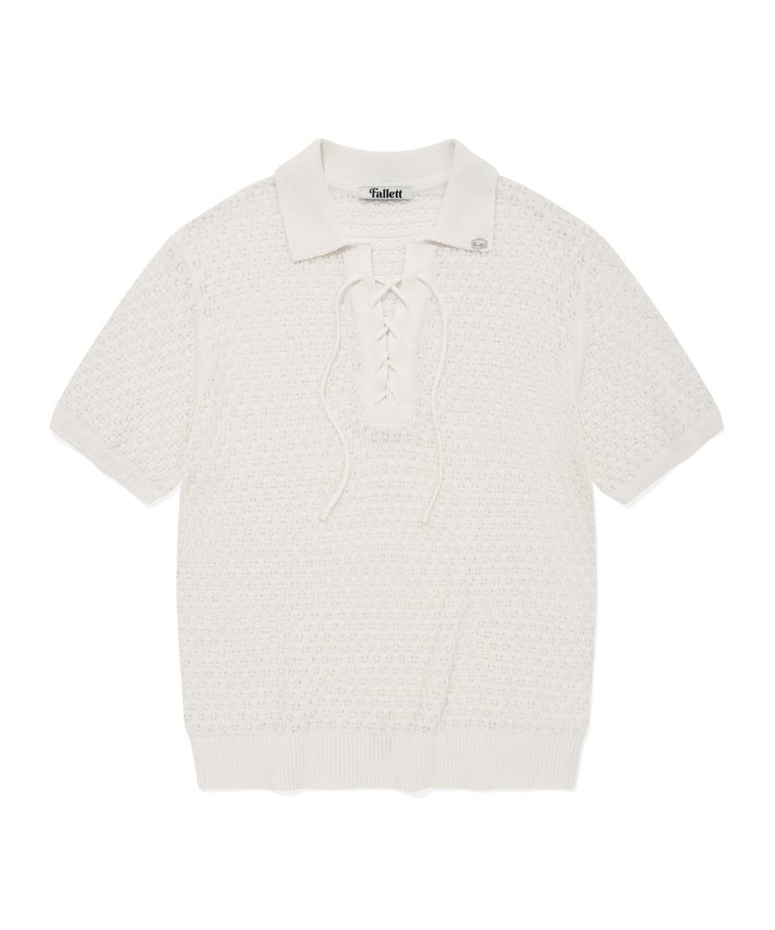 FALLETT Curly Collar Knit Ivory