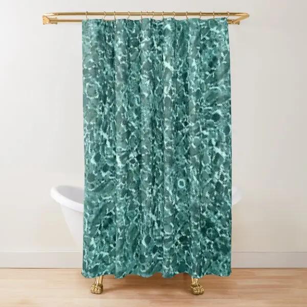 

Sapphire Jade Stained Glass Mandalas Shower Curtain Mandala Flower Lines Display Artwork Fabric Bathroom Curtains With 12 Hooks W60H190(CM)-1 Pcs