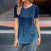 Women's Fashion Casual Gradient Print Top Short Sleeve Shirt Loose Jumper