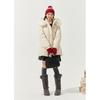 ZIHAN Women's Mid-Length Hooded Down Jacket with Fox Fur Collar