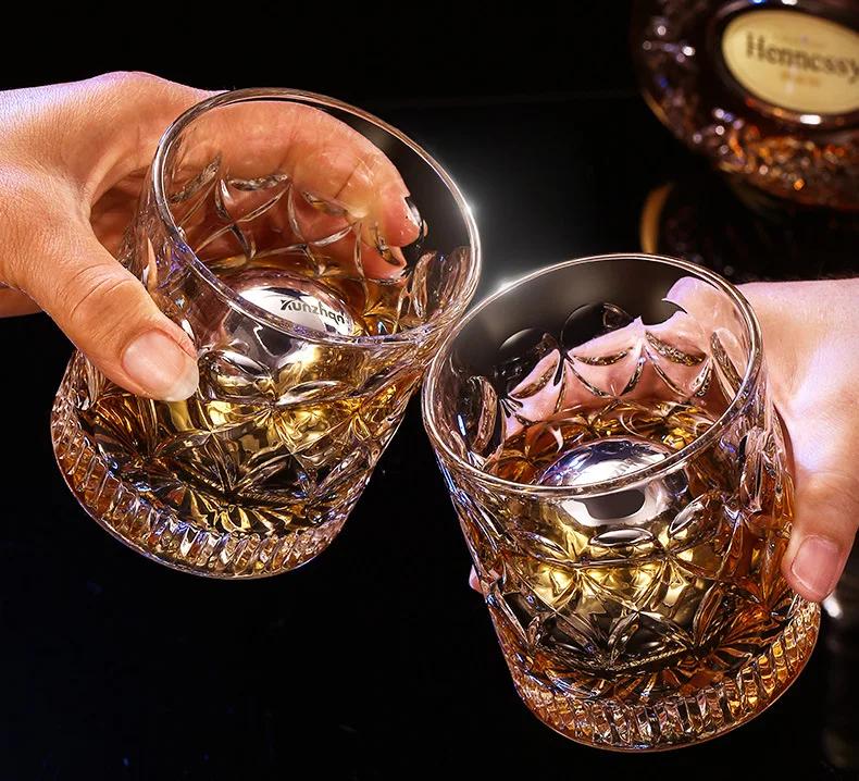 Whiskey Large Ice Ball Mold Set - Stainless Steel Metal - Freezing Chilled Whiskey Stones - Non-Melting Ice Cubes