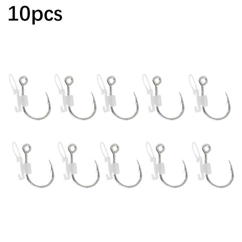 5/10Pcs Luminous Live Shrimp Fixing Hook Metal Barbed Freshwater Saltwater Catfish Bass Fishing Hook Fishing Accessories