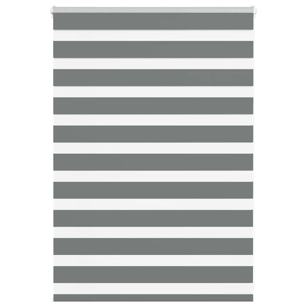 Zebra Double Roller Blind Dark Grey 110x100 cm Fabric Width 105.9 cm Polyester