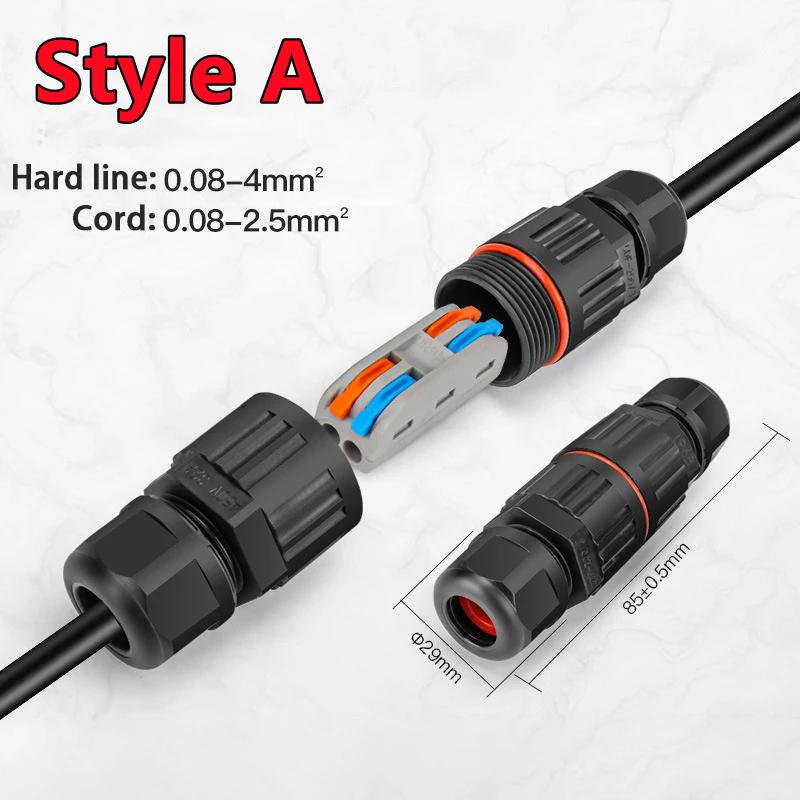 New 4-1PC IP68 Waterproof Joint Wire Quick Connection Connector 2/3 Pin Solder Less LED Lamp Wiring Outdoor Rainproof Terminal