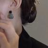 2023 New Unique Mosaic Zircon Black Oil Drip Simple Earrings Women Personality Fashion Earrings Wedding  Birthday Gifts