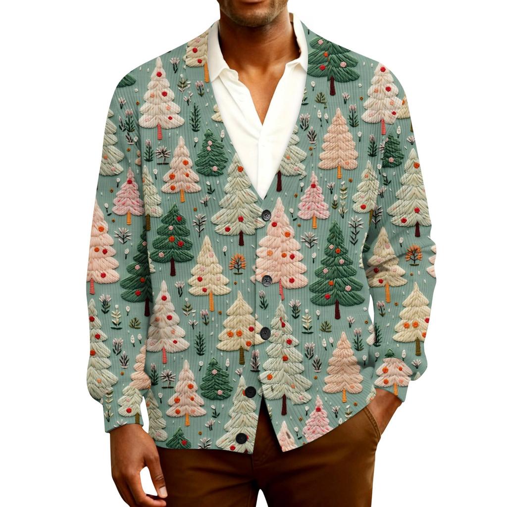 Men's Ribbed Knit Long-Sleeve Cardigan