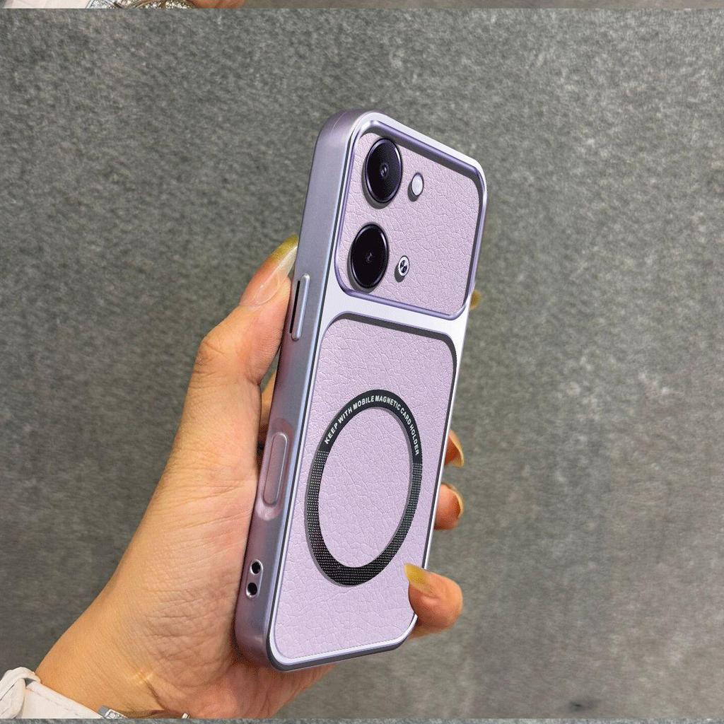 Upgraded Big Lens Protection Case for Vivo Y28 4G Luxury Leather Casing with Magnetic Ring