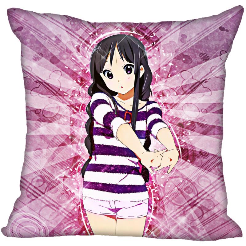 New Arrival K-ON! Anime Girl Pillow Case For Home Decorative Pillows Cover Square Zippered Satin Fabric PillowCases 40X40,45X45