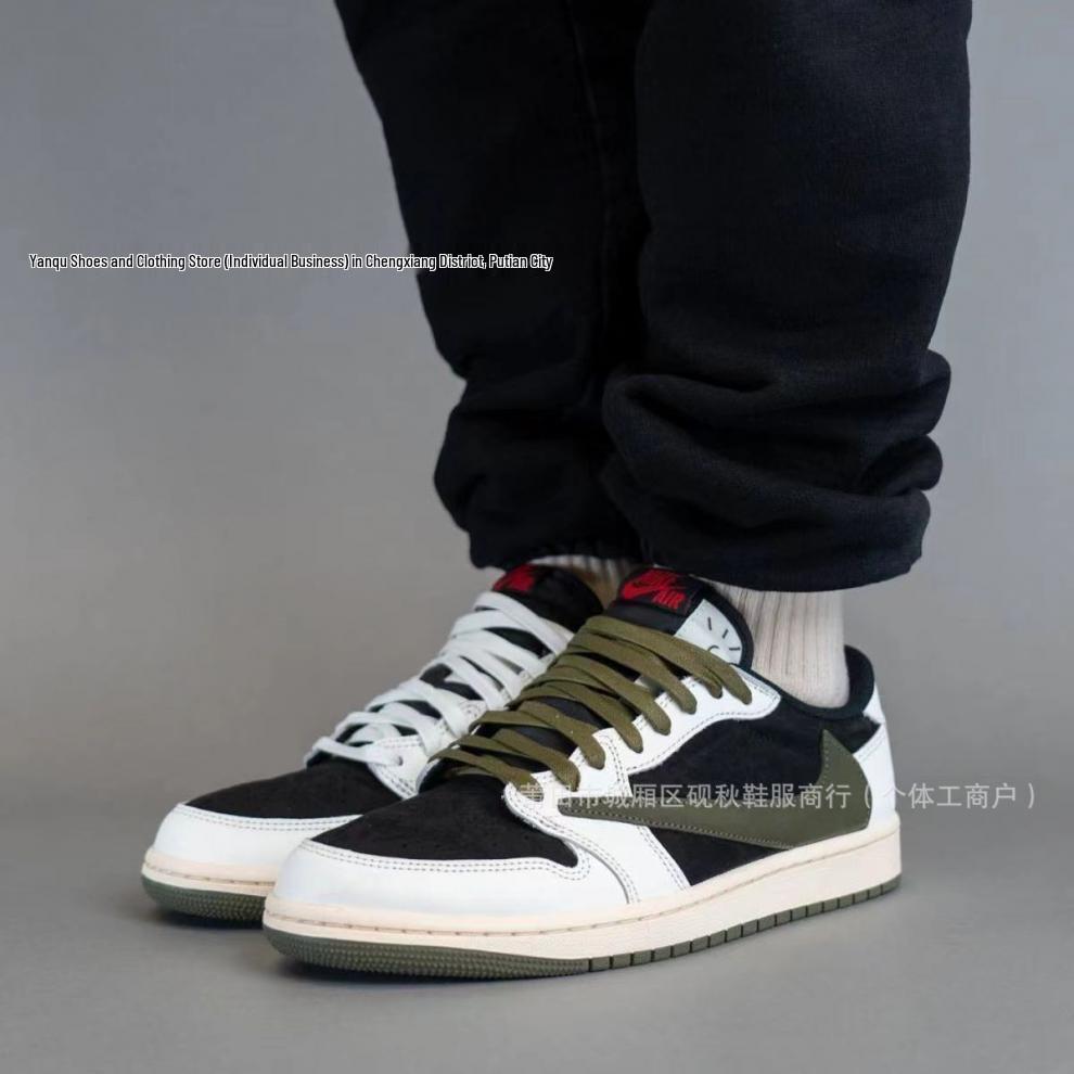 AJ1 Reverse Swoosh Low-top Sneakers - Co-branded Unisex Retro Basketball Shoes