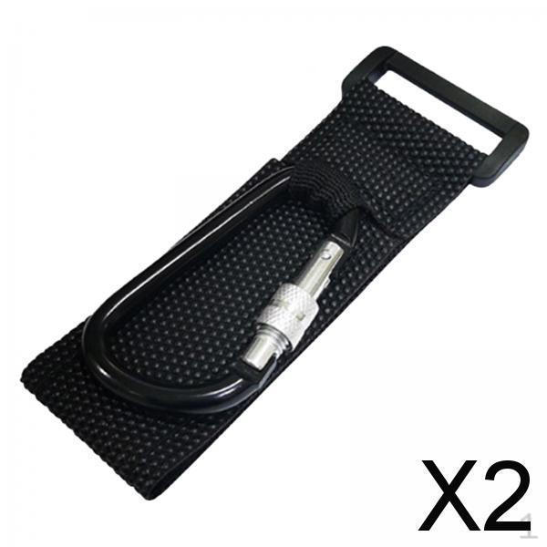 2x Loop Tie Down Straps with Carabiner Bike Handlebar Camping Outdoor Hook Extenders for