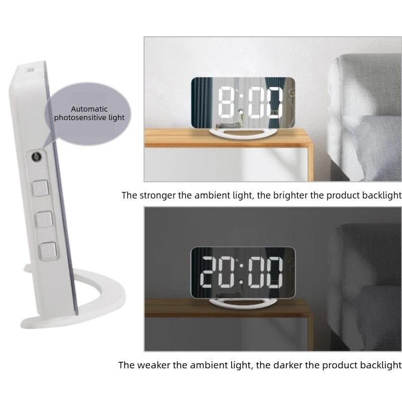 New Mute Vibration LED Luminous Bedside Alarm Clock With Snooze For Deaf And Hard Of Hearing