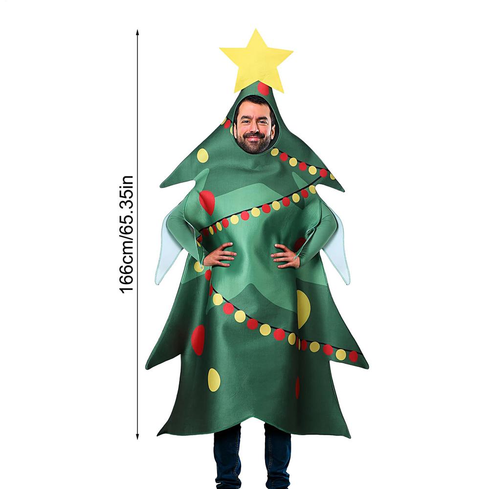 

Christmas Tree Costume Hilarious Attention-Grabbing Christmas Tree Cosplay Clothing For Adults For Stage Birthday Gathering зелений