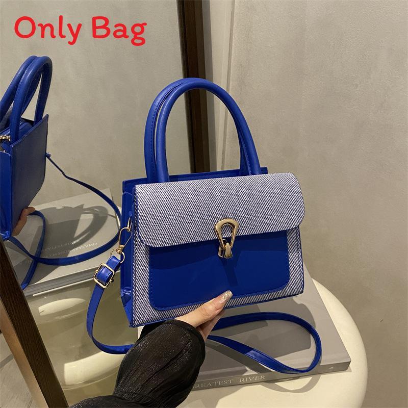 Womens Pu Small Square Bag With Contrast Color Blocking And Phone Pocket For Daily Use