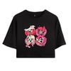 NOUA Moda femei Casual Hazbin Hotel imprimeu Crop Top cu mânecă scurtă Tricouri amuzante Topuri cool cu ​​gât hipster