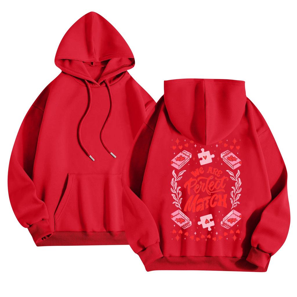 Women's Round Neck Long Sleeve Floral Print Top Hooded Sweatshirt