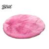 Versatile Round Carpet Color Machine Soft Bedroom Mat Plush Furry Floor Rug Solid Kids Room