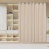 Dehome Blackout 150cm Wide x 200cm Single Grommet Room Thermal UV Protection Curtains, Long, Beige, Panel, Style, Divider, Privacy, Insulation,