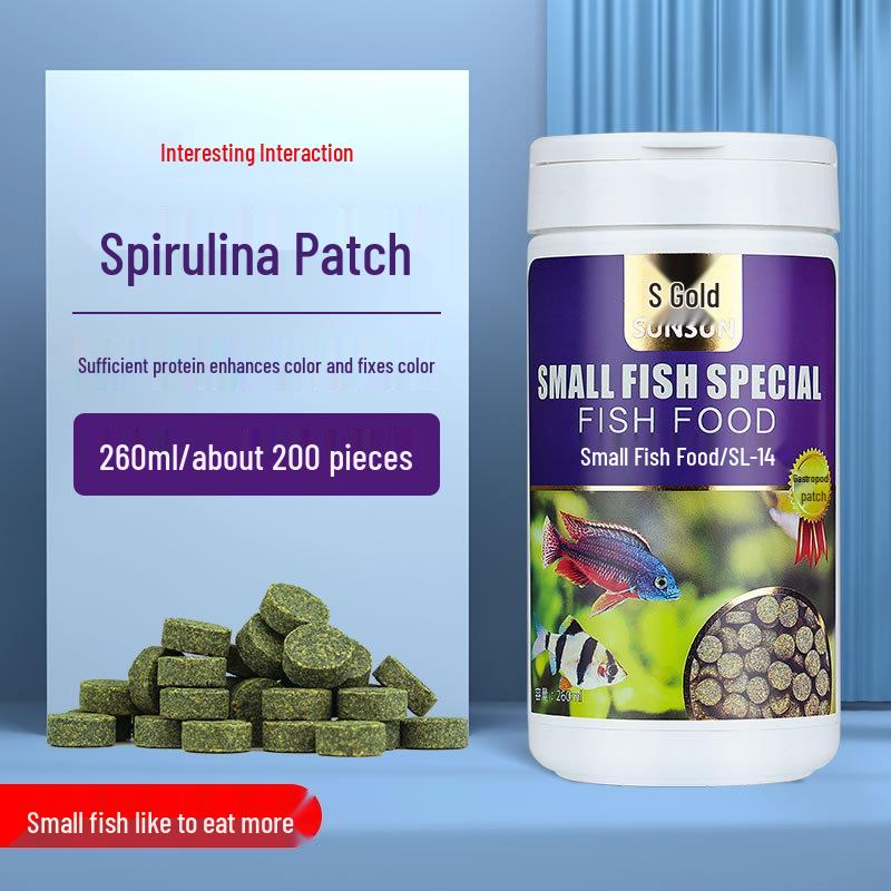 Color-Enhancing Tropical Fish Food Patch for Small Schooling Fish