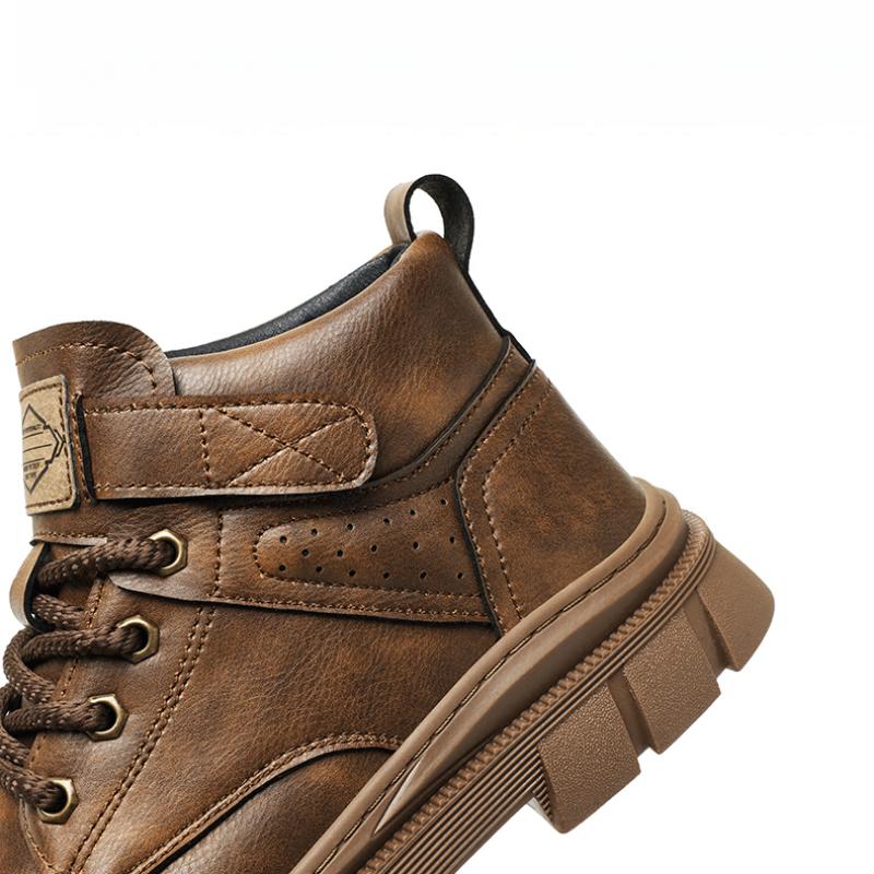 Men's High-top Leather Shoes Ankle Boots Outdoor Shoes
